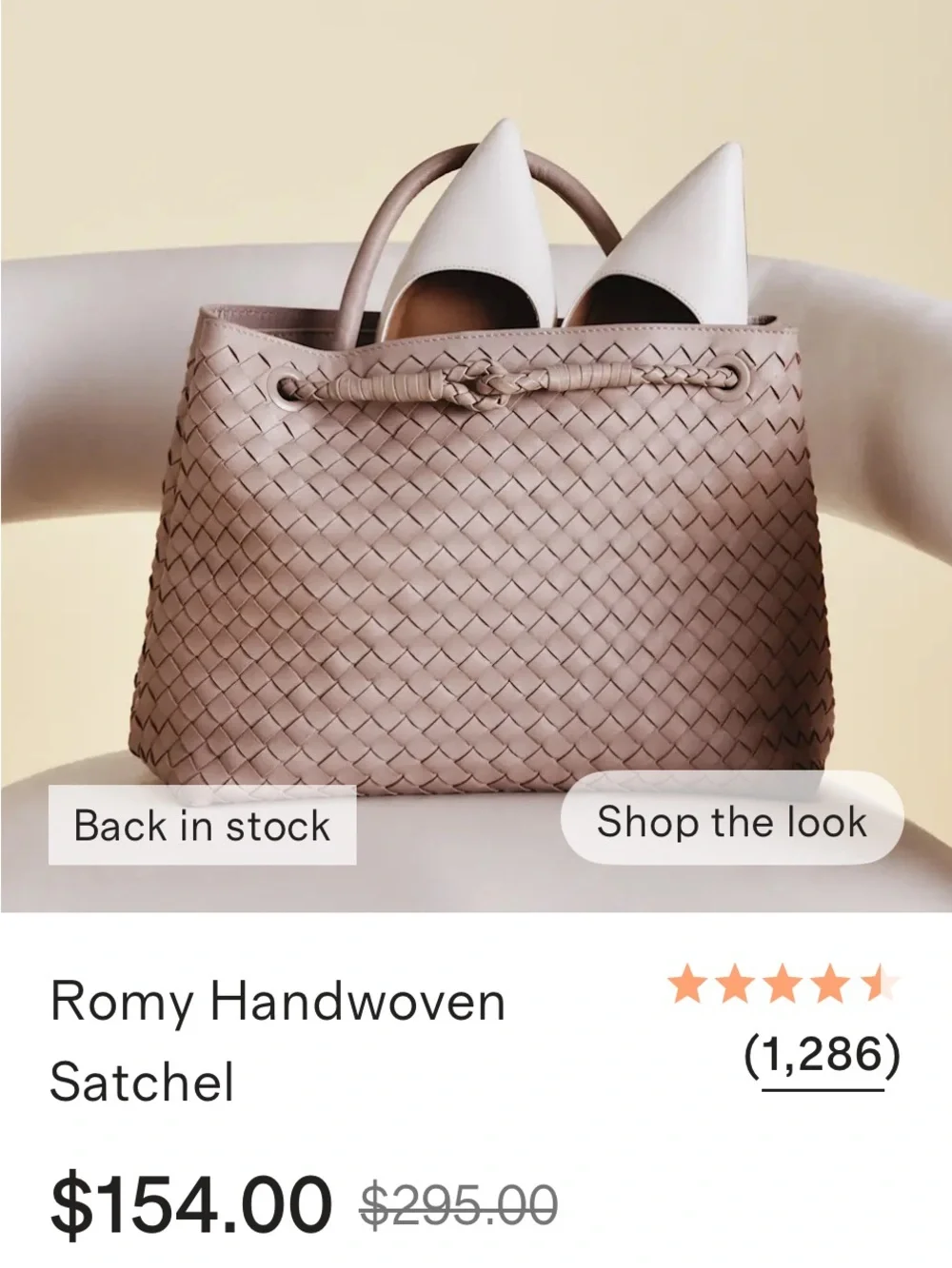 Quince Romy Handwoven Satchel — Taupe
